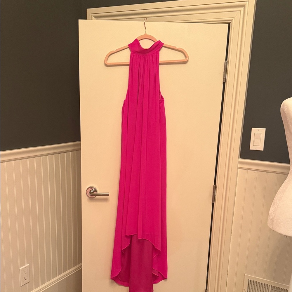 Trina Turk Fuchsia Sleeveless High Low Dress